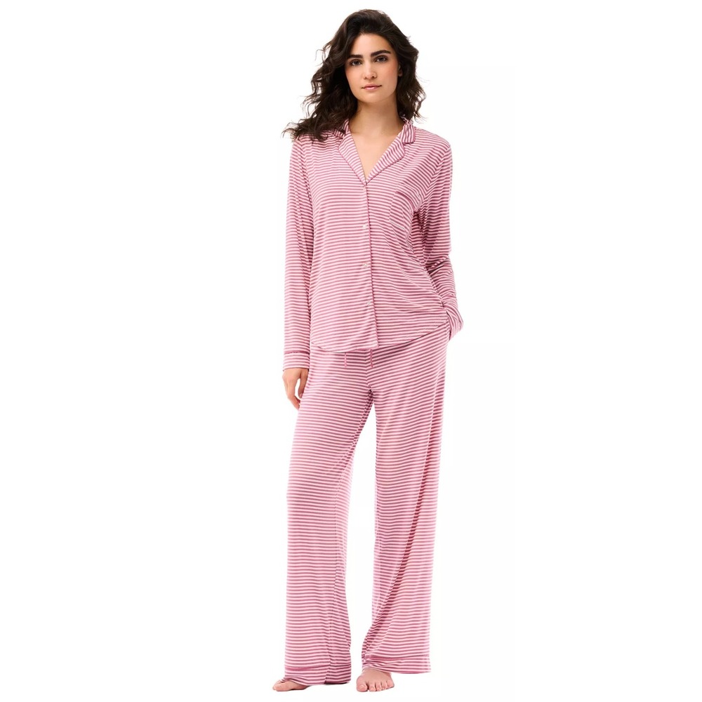 Gap Body Forever Favorite Pajama Set Rose Stripe Modal Spandex Medium NEW